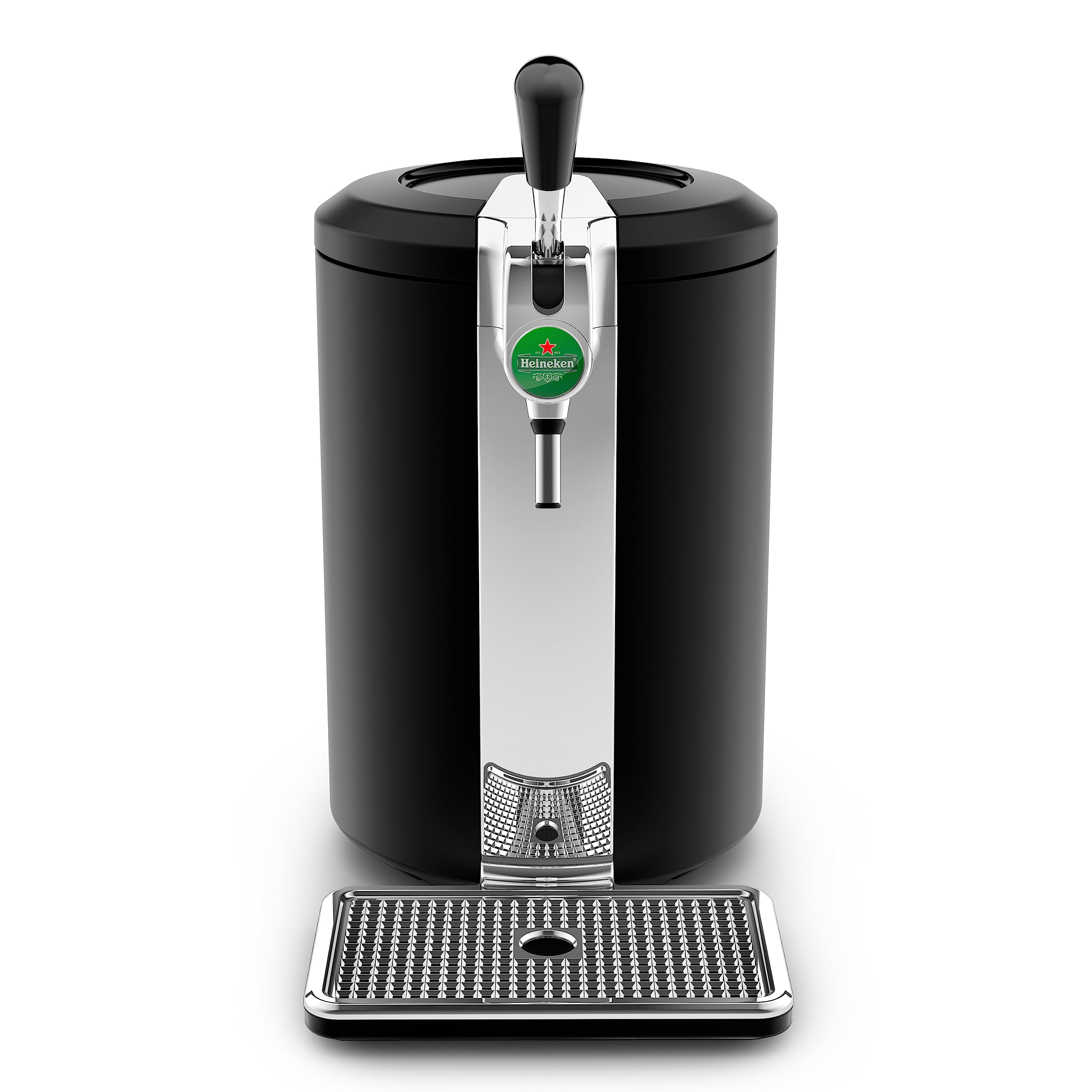 Krups Beertender Máquina cerveza presión, Barriles de 5 L, Marcas del grupo Heineken, Indicador luminoso, Temperatura y espuma perfectas, Cerveza fresca, Fácil instalación, Compacto negro VB450E10