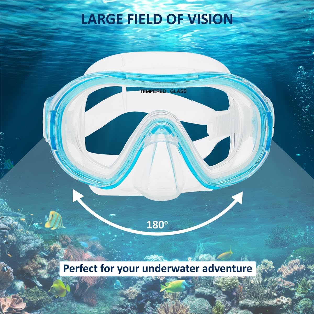 Speedo dive Kids Snorkel Mask Set, Turquoise, Snorkeling Gear for Kids Includes Piper Kids Mask, Cortes Kids Dry Snorkel, Bay Kids Fins and Mesh Bag, Snorkeling Mask for Panoramic View
