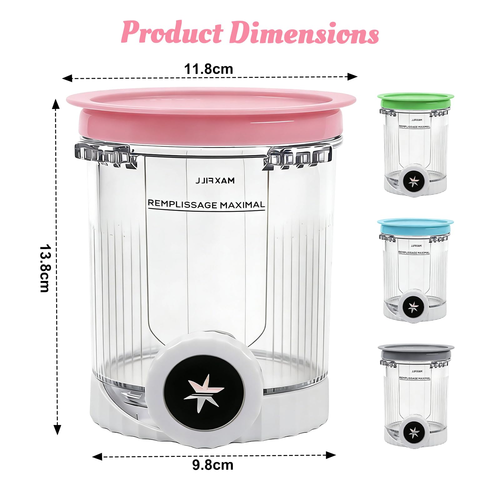 Lot de 4 récipients pour Ninja Swirl CREAMi NC701EU 480 ml, sans BPA et passent au lave-vaisselle, compatibles avec les récipients Ninja Creami Swirl, accessoires pour NC701EU, NC501EU, NC301EU