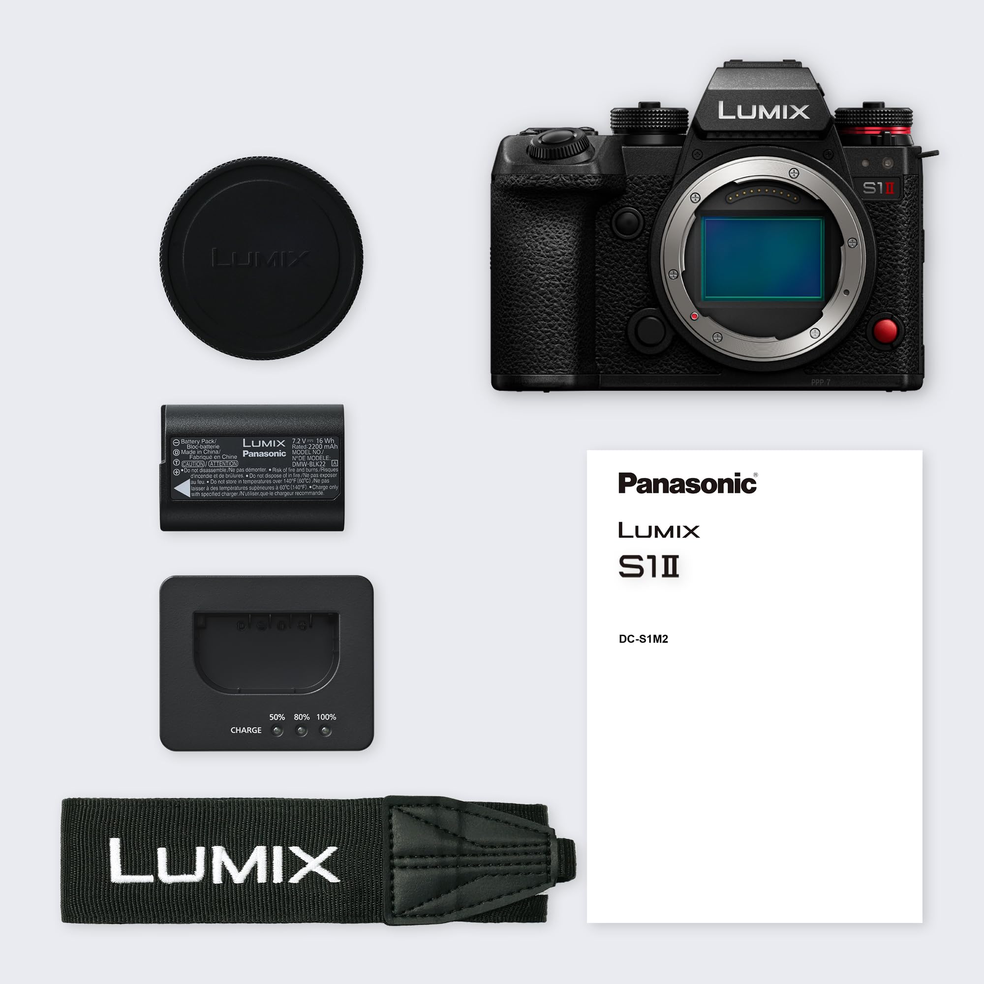 Panasonic LUMIX DC-S1M2E | Pełnoklatkowy aparat bezlusterkowy, 24MP, 4K 120p, 5.1K 60p Open Gate, ProRes RAW, fazowy Hybrydowy AF, L-Mount, sam korpus, czarny