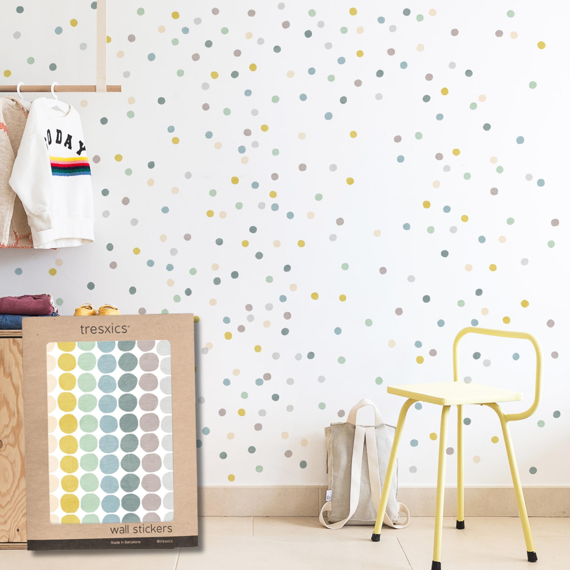 Pegatinas Pared Decorativas | Vinilo Adhesivo Pared Lunares a Lápiz | Efecto Papel Pintado | Cubre 6 m² | 280 piezas | TRESXICS (Azul)