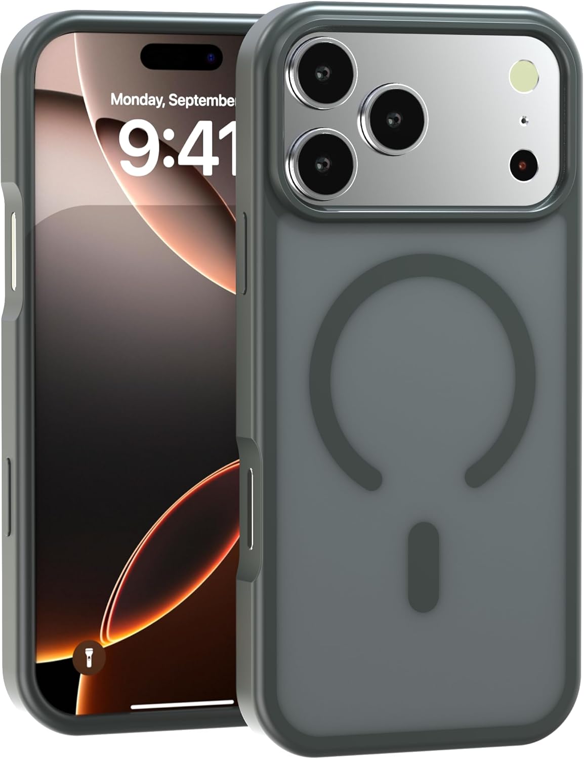 Magnetic Matte Case Compatible with MagSafe for iPhone 17 Pro Max, Semi-Transparent Frosted Cover with Shockproof Protection and Anti-Fingerprint Finish (White)