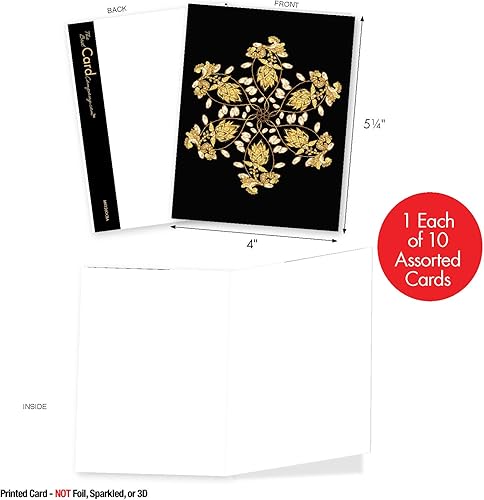 Miniatura 2 de The Best Card Company - Surtido de 10 tarjetas de notas en blanco (4 x 5.12 pulgadas) - Patrones y símbolos zen, juego en caja a granel - Magníficos