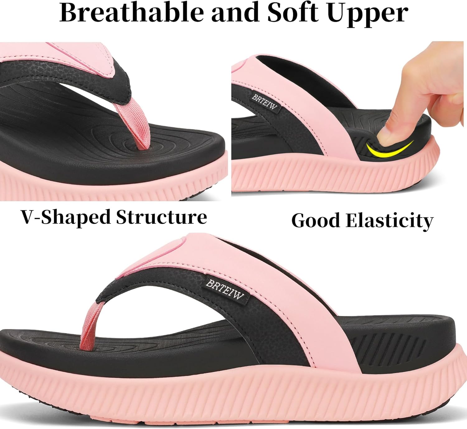Women's Orthotic Cushion Flip Flops Recovery Walking Sandals with Plantar Fasciitis Arch Support Thick Yoga Mat Thong Sandals - Image 5