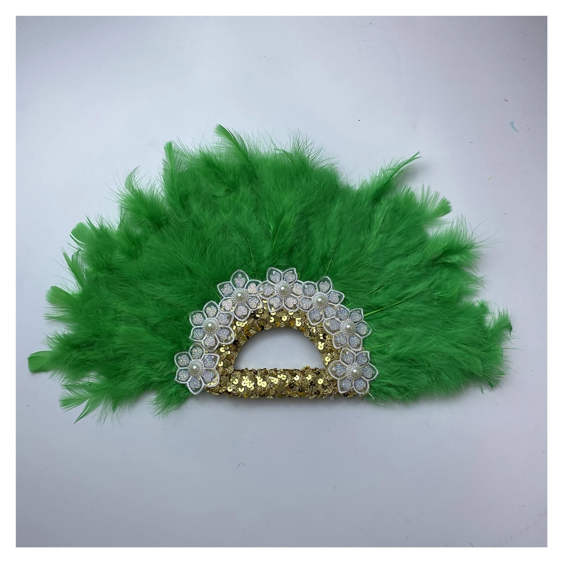 Abanico de plumas marabú para fotografía artística de época y bodas temáticas