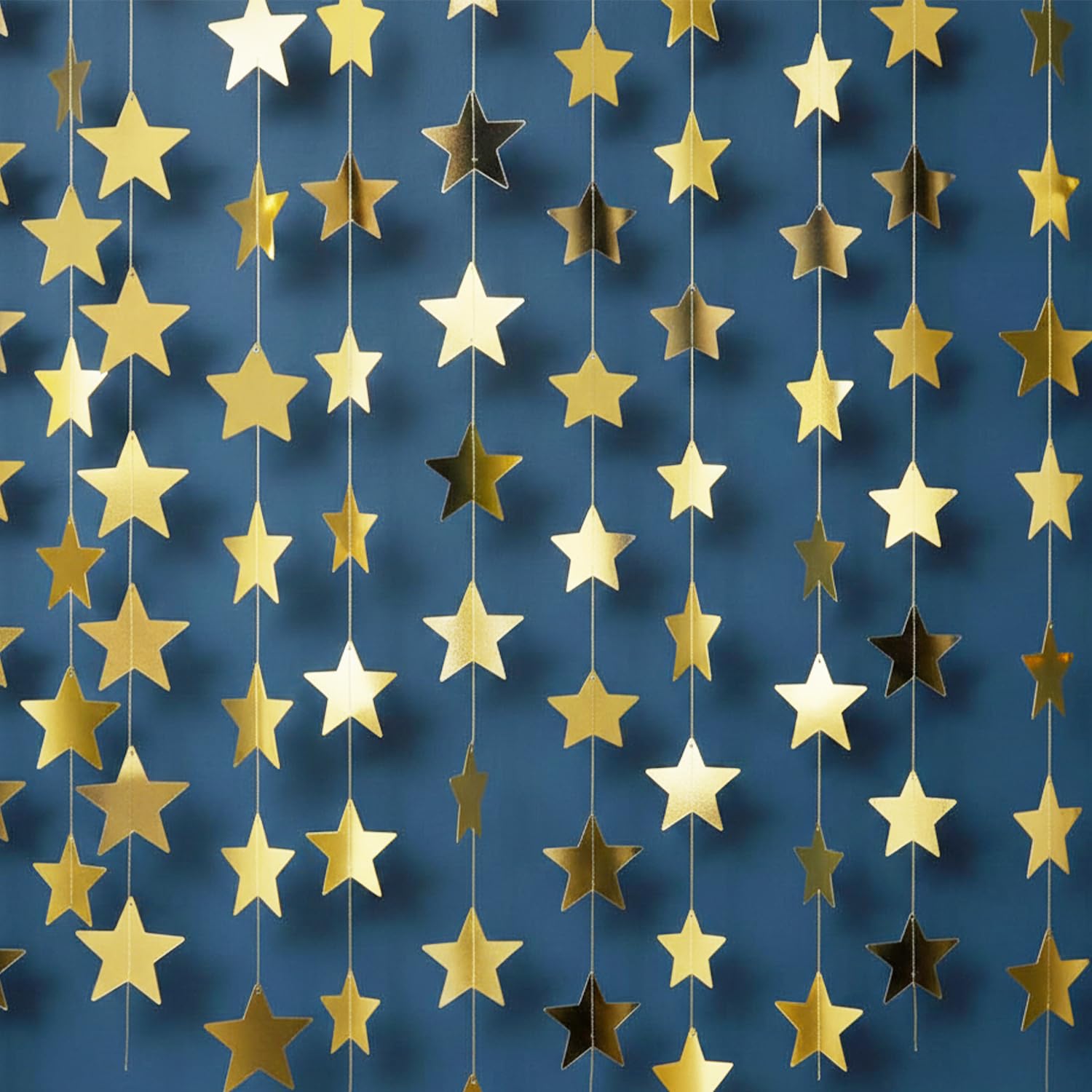 Gold Star Garland - Festive Party Decorations -1