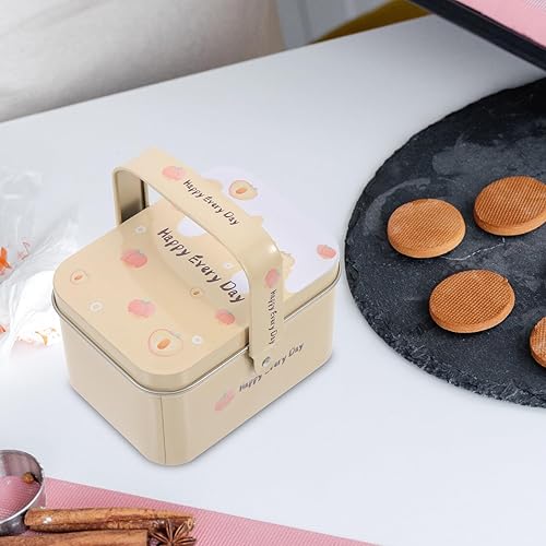 Miniatura 9 de Luxshiny Tarro hermético para galletas, bonita caja de hierro para galletas, cajas de dulces con asas, caja de lata para galletas, contenedor vacío