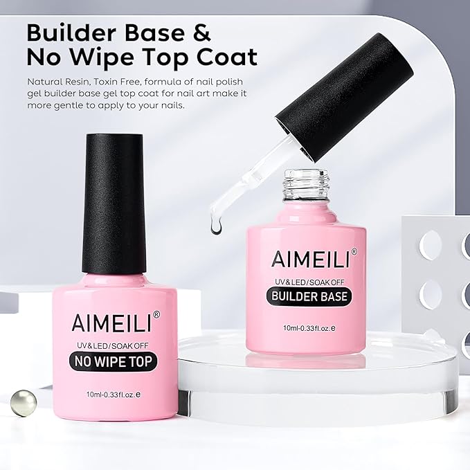AIMEILI 5 en 1 Base Constructora Hema Free Gel para Uñas con Top Coat miniatura 5