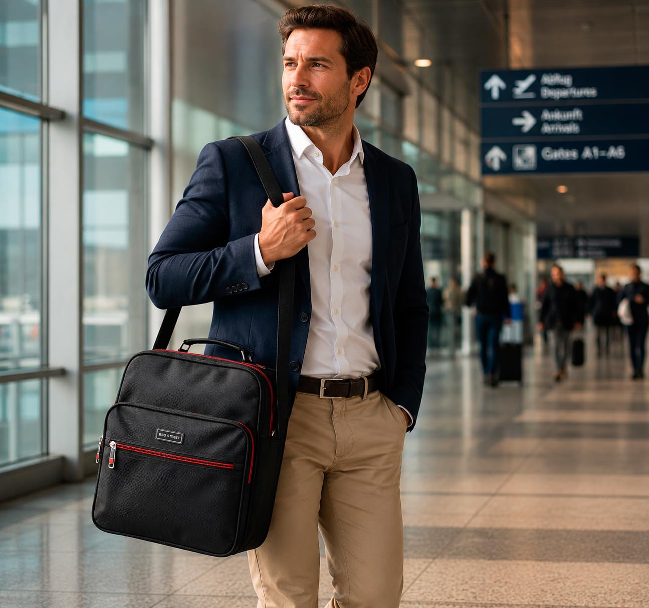 BAG STREET - Bolso de trabajo para hombre, color negro