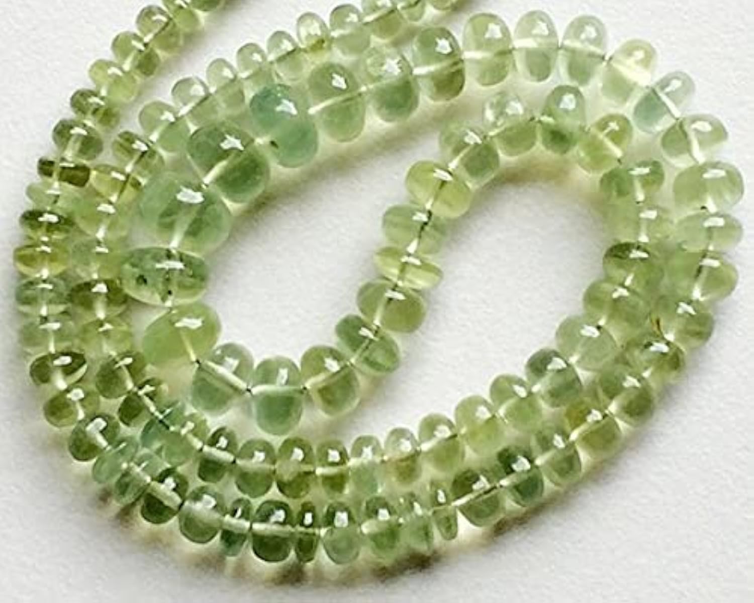 Rondelle beads en préhnite naturelle 5-9mm pour atelier bijoux DIY