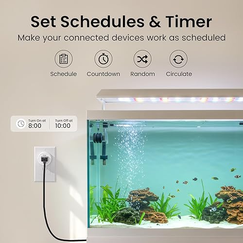 Miniatura 5 de Versión mejorada GHome Smart Mini Plug compatible con Alexa y Google Home, control remoto de toma de corriente WiFi, función de temporizador, solo