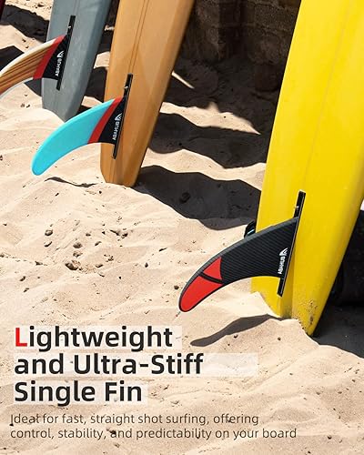 Miniatura 7 de Abahub 9'' SUP Single Center Fin, No Tool Fin Screw, Fiberglass Reinforeced 9 inch SUP Replacement Fins for Surfboard, Stand-up Paddle Board,