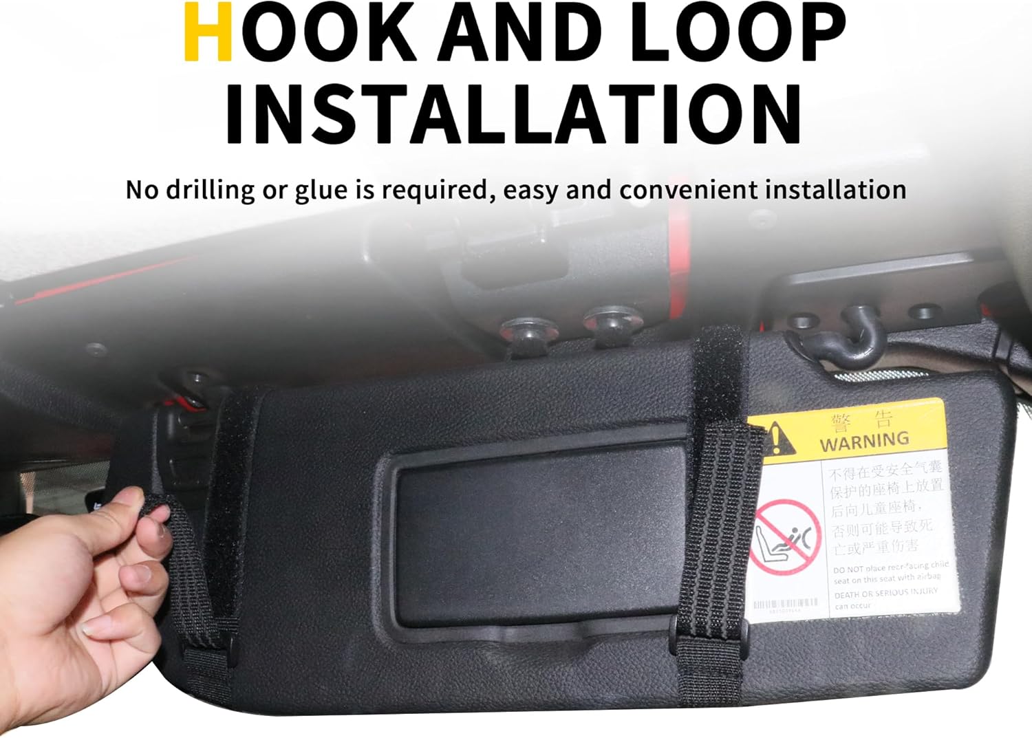 Tactical Sun Visor Organizer Visor Storage Compatible with 2018-2025 Jeep Wrangler JL 4XE Gladiator JT Accessories Car Sun Visor Sunglasses Holder Webbing Molle Panel, 2x Driver Passenger