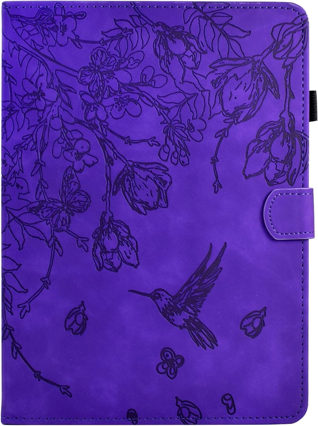 KEROM Kindle Fire Max 11 Case 13th Generation 2023 Release, Fire Max 11 Tablet Case, Embossed Suede Leather Folio Stand Cover with Auto Wake/Sleep & Card Slot & Pen Holder,Purple Bird Flower Embossing