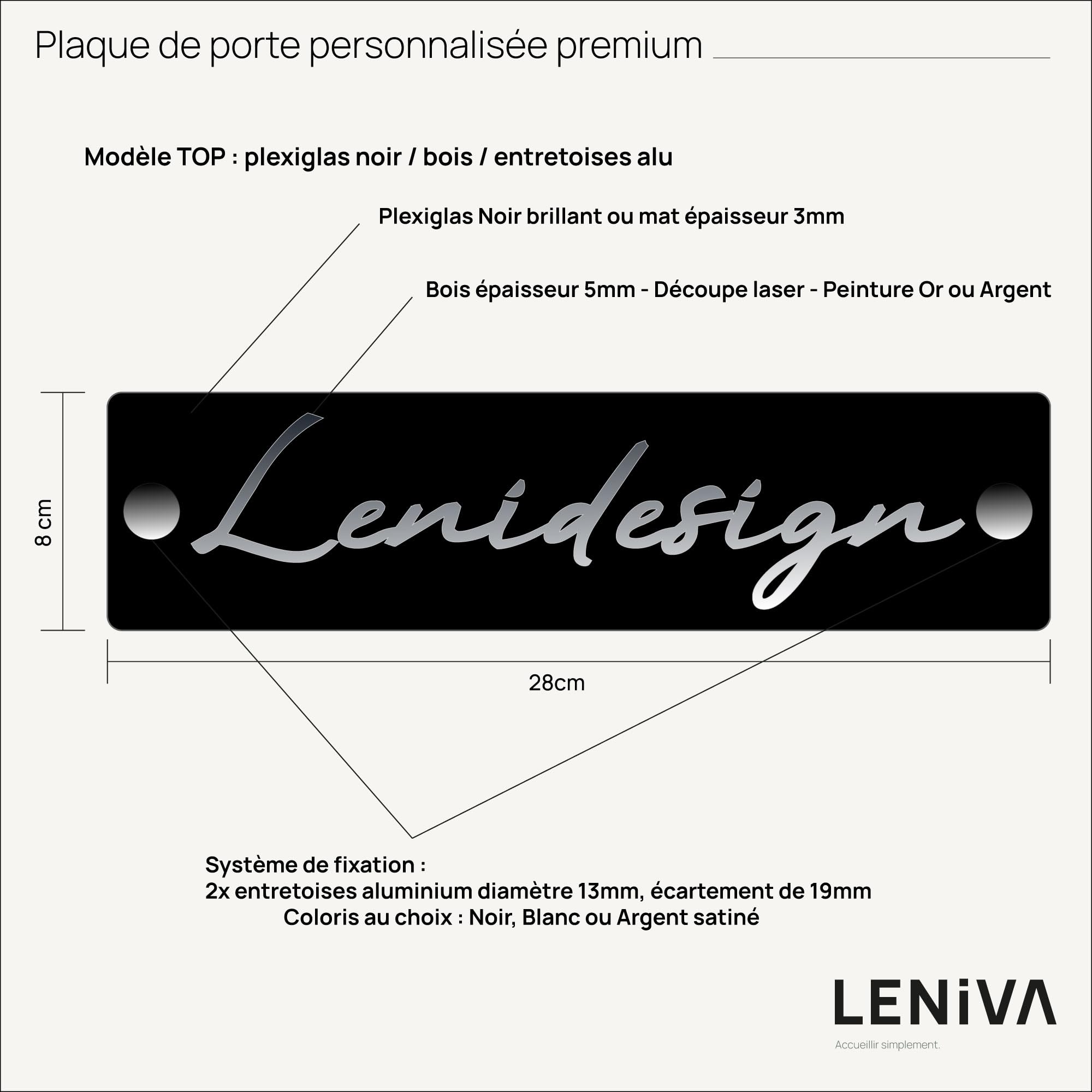 Plaque de porte personnalisée plexiglas – Bureau, Cabinet, Airbnb – Signalétique premium – Fabrication française