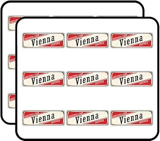 Vienna Retro Travel Tin Sign Art Decor Planner Calendar Scrapbooking Crafting Stickers 2" Each 18 Pack