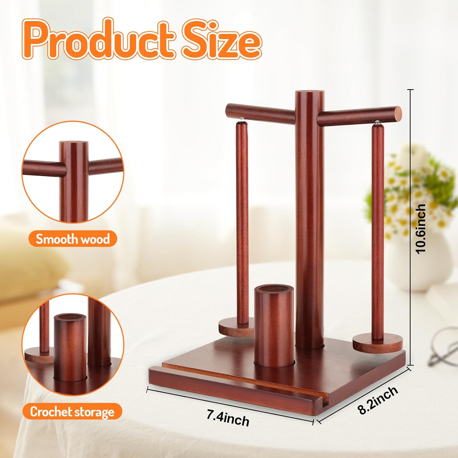 HuaHuaBao Yarn Holder for Crocheting, Double Yarn Holder Spinner, Upgraded Yarn Winder, Crochet Yarn Holder for Knitting & Crochet Lovers Birthday Gifts for Women Mom Wife Grandma Mother