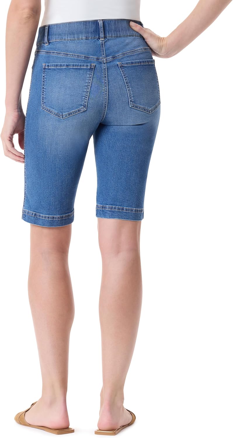 Gloria Vanderbilt Womens Shape Effect Pull on Bermuda High Rise Short Standard - Image 2