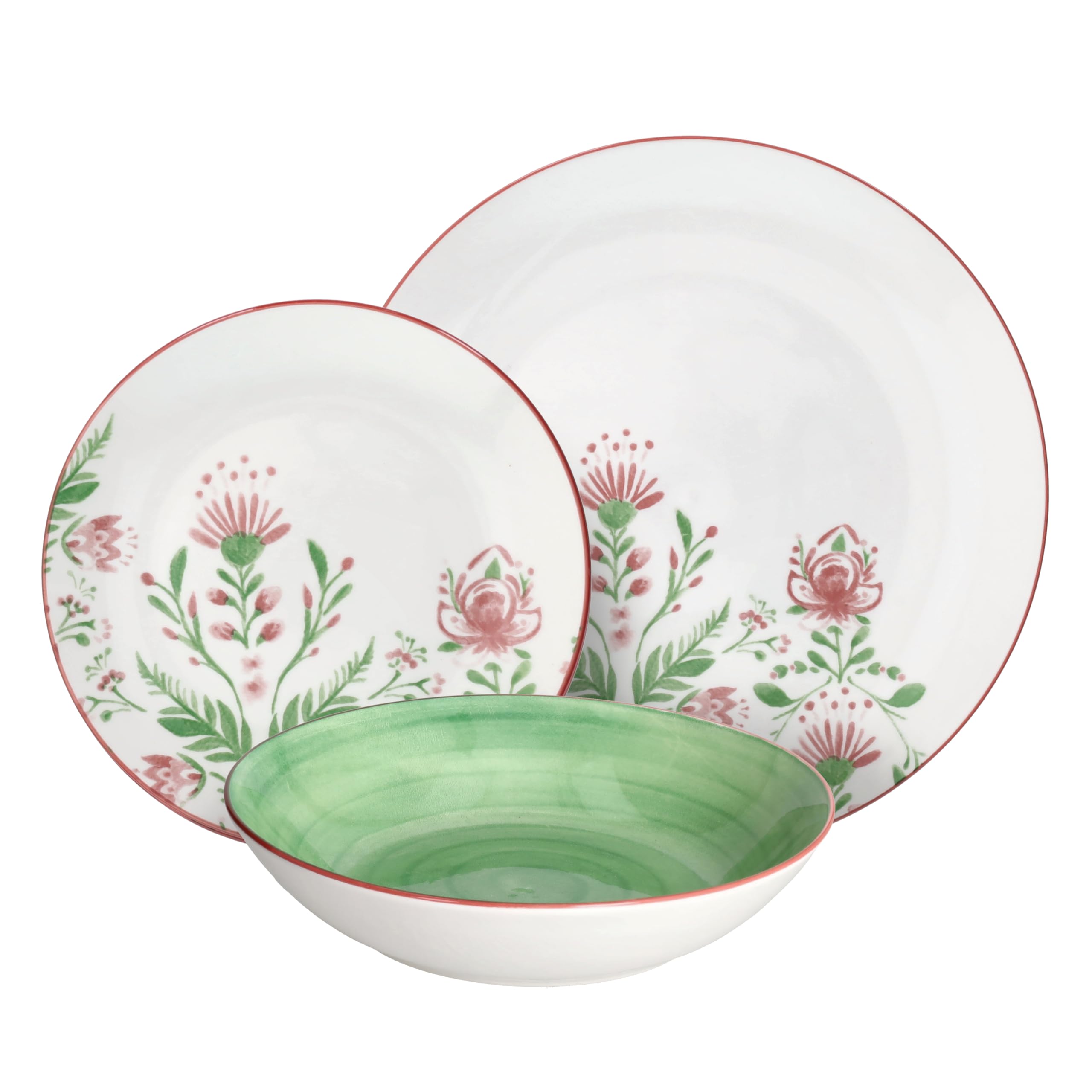 Tognana Lolita, Service de vaisselle pour 6 personnes 18 pièces, porcelaine, multicolore