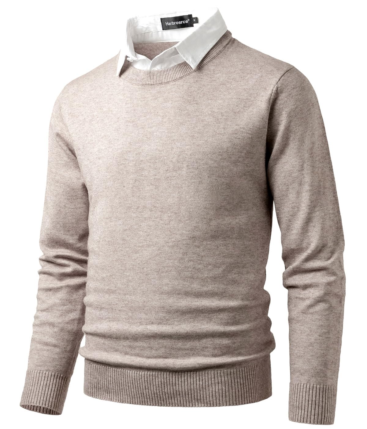 Jersey Hombre Suéter de Punto Jersey con Cuello Camisero Jerséis Fino Cuello Redondo Casual Jersey 2 in 1 Trabajo Sudadera de Manga Larga