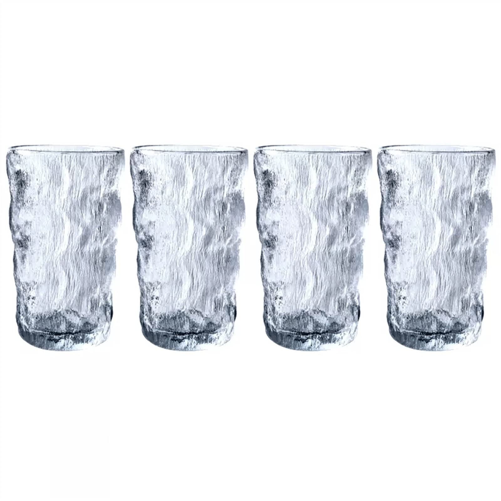 Zestaw 4 szklanych filiżanek do kawy o eleganckim wyglądzie do napoju z whisky wodną 275 ml | L