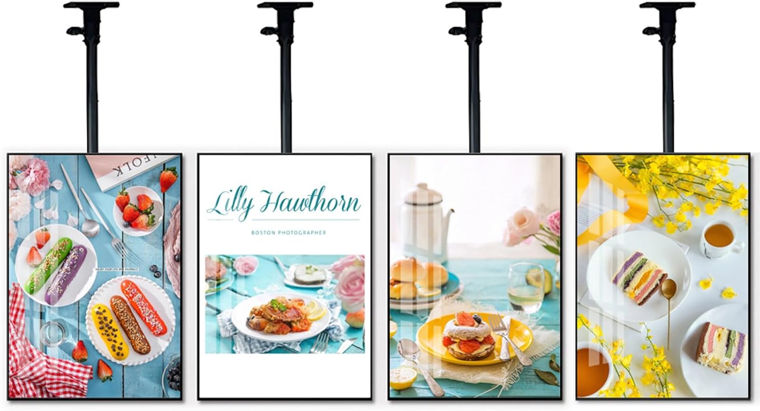 LED Restaurant Menu Board,Ceiling-Hung,Adjustable Angle & Position,Bright & Clear,Space-Saving,LED Backlit Menu Board for Menu/Promotion Display 600 * 700mm