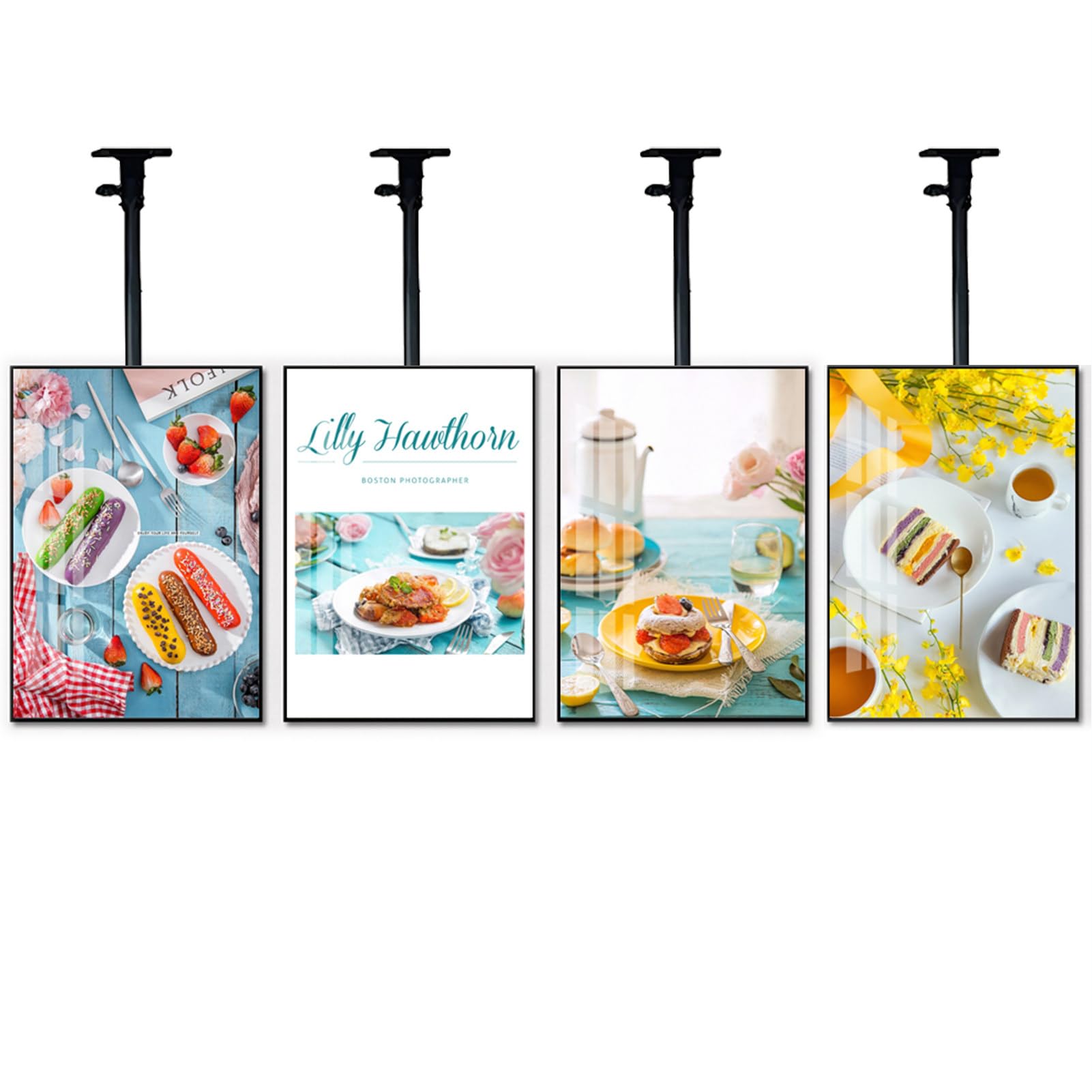 Monitor Pubblicitario da Vetrina,Angolo & Posizione Regolabili,Sospensione,Risparmio Spazio,Ultrapiatto,Menù Ristoranti a LED per Ristoranti,caffè,Saloni & Negozi 600 * 800mm