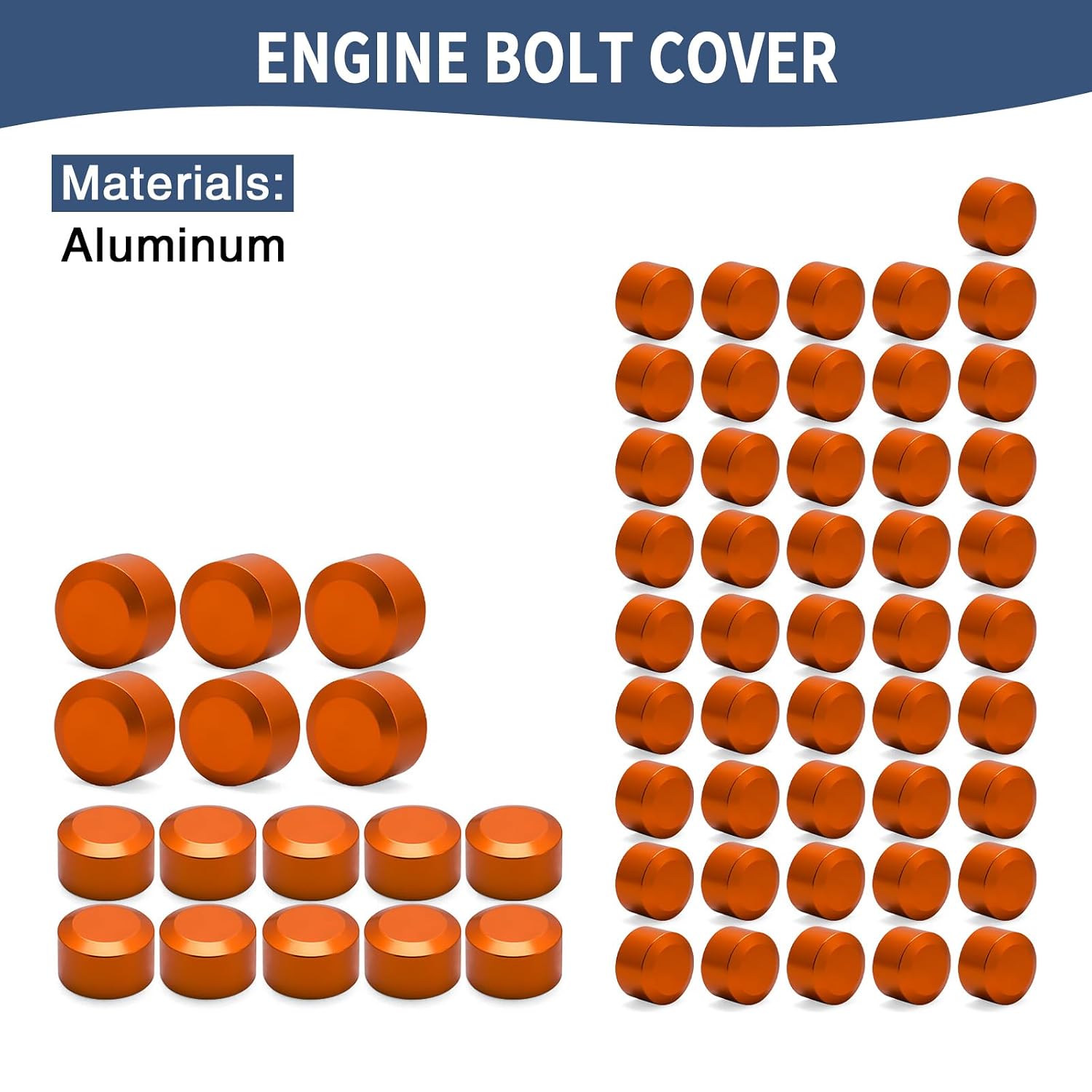 Bolt Covers Caps Engine Head Bolt Toppers Cap Kit Fit for Harley 2017-2025 Touring Street Glide Road Glide Road King Electra Glide Trikes 2018-2025 Softail Breakout Fat Boy FXBB (Orang)
