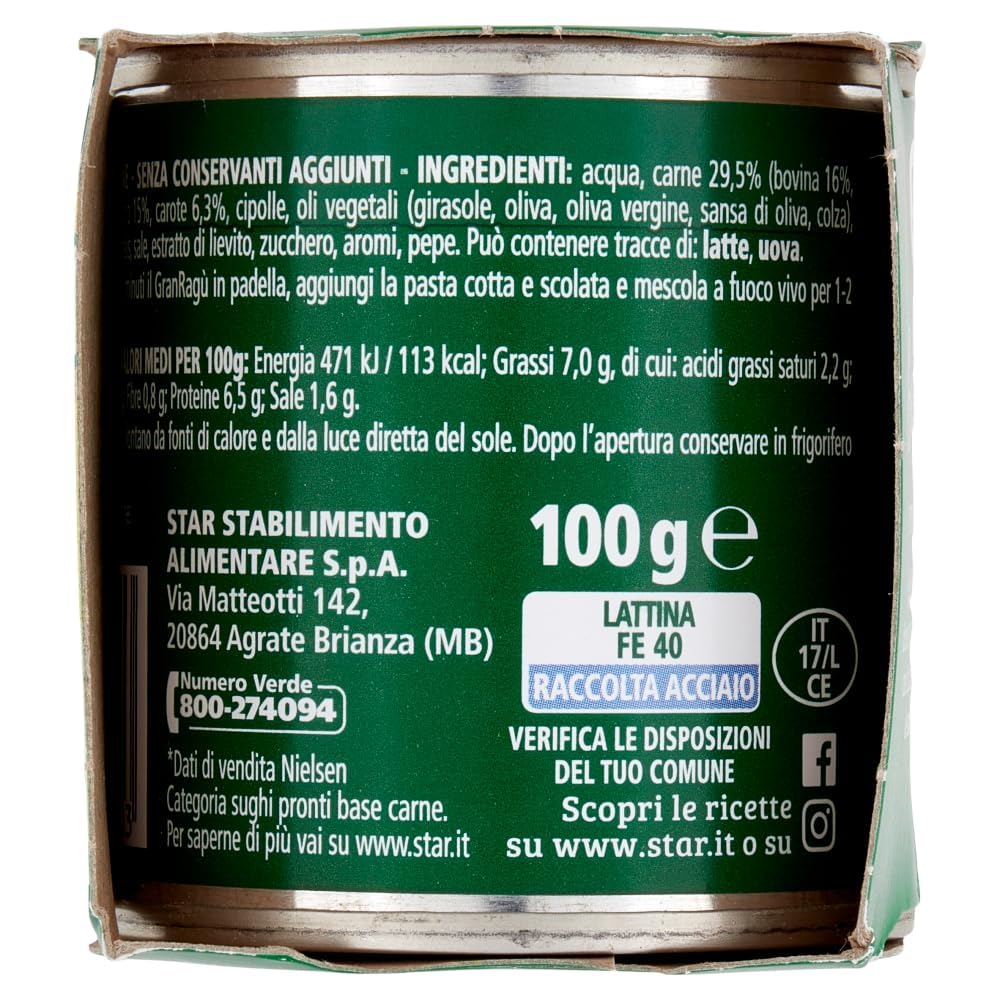 Il Mio Gran Ragù Star Classico, N.1 in Italien, tomatensauce 48x (3x 100g) sauce Tomatensuppe, Fleisch und Tomatensauce + Beni Culinari Kostenloser Schlüsselanhänger