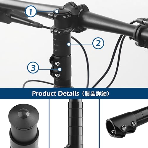 Vista 26 de TRIWONDER Adaptador de vástago de bicicleta para MTB, BMX, bicicletas de montaña, elevación de cabeza de aleación de aluminio 01 Negro