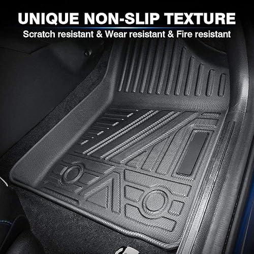 Miniatura 5 de KUST - Juego de alfombras de coche para 2 hileras, forro de piso duradero inodoro impermeable de caucho termoplástico