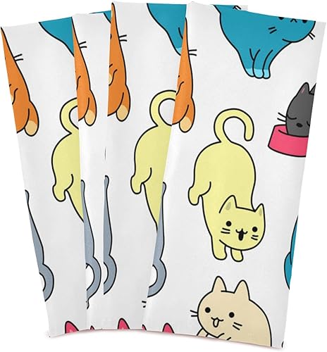 Miniatura 2 de Moudou Juego de 4 toallas de cocina para gatos, suaves, absorbentes, colgantes, de secado rápido, toallas de barra de té, 18 x 28 pulgadas