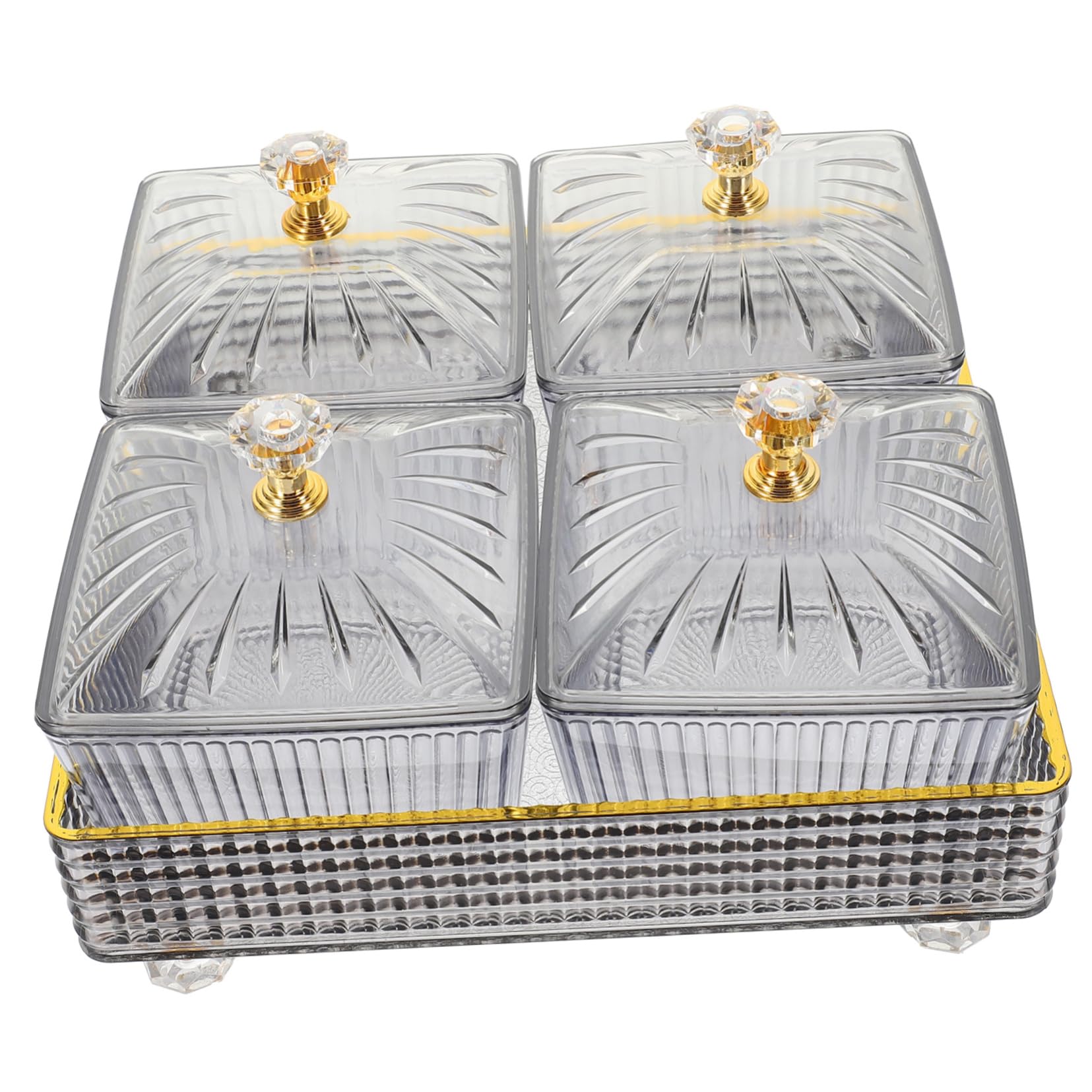 Gatuida 1 Satz Geteilte Snackplatte mit Tray Servierteller für Snacks Süßigkeiten und Nüsse für Partys und Gesellige Anlässe Robuste und Langlebige Ausführung Fächer