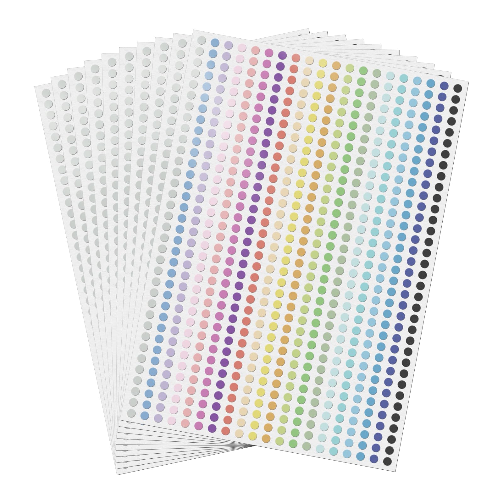 FINDAT 7000 PCS Gradient Dot Stickers 6mm Colour Coding Labels Sticky Dots Waterproof Self Adhesive Circle Round Stickers for School DIY Calendar