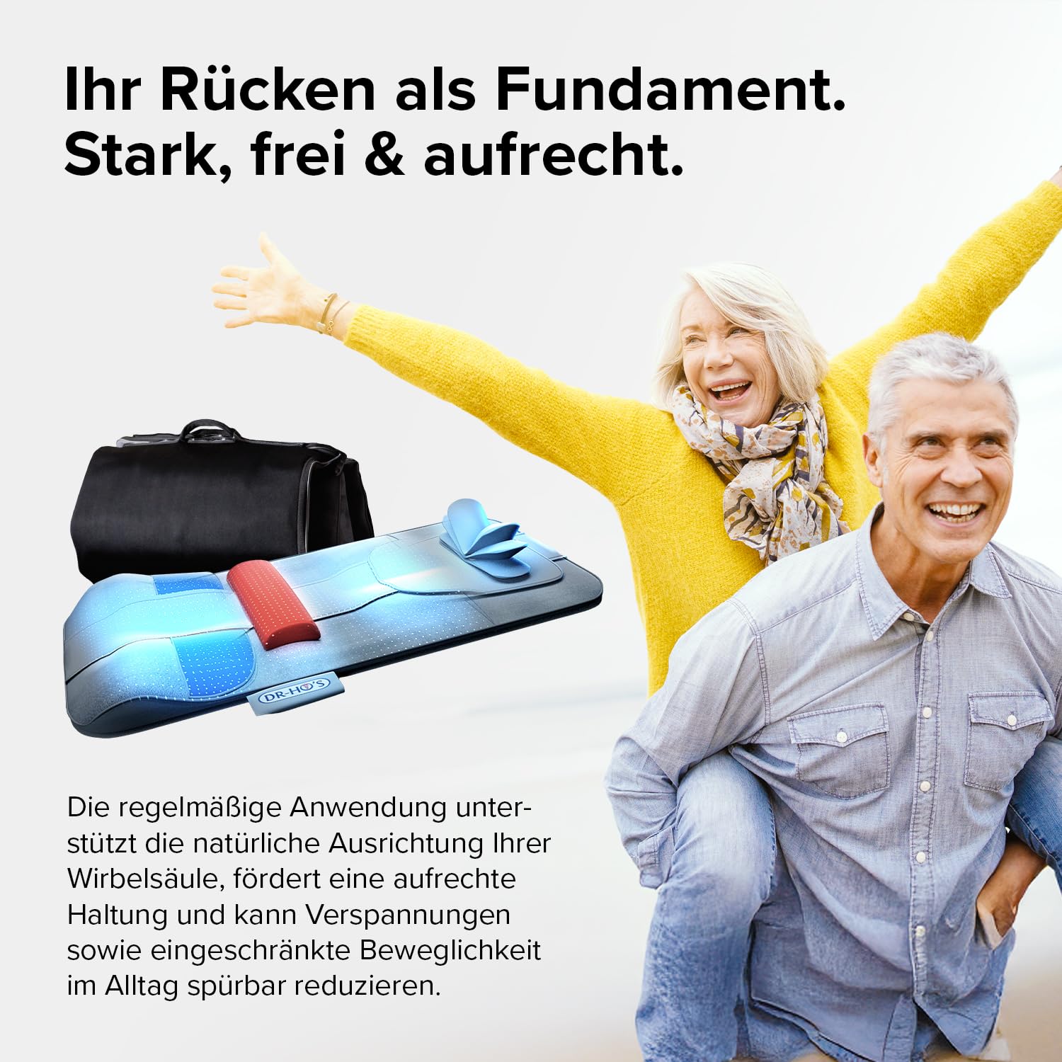 DR. HO’S MotionSolution® Mat | Massage Matte für Wirbelsäulenpflege mit Wärmefunktion | Massagematte für Rücken, Nacken & Hüfte | Faltbare Vibrationsmatte | Massageauflage individuell einstellbar