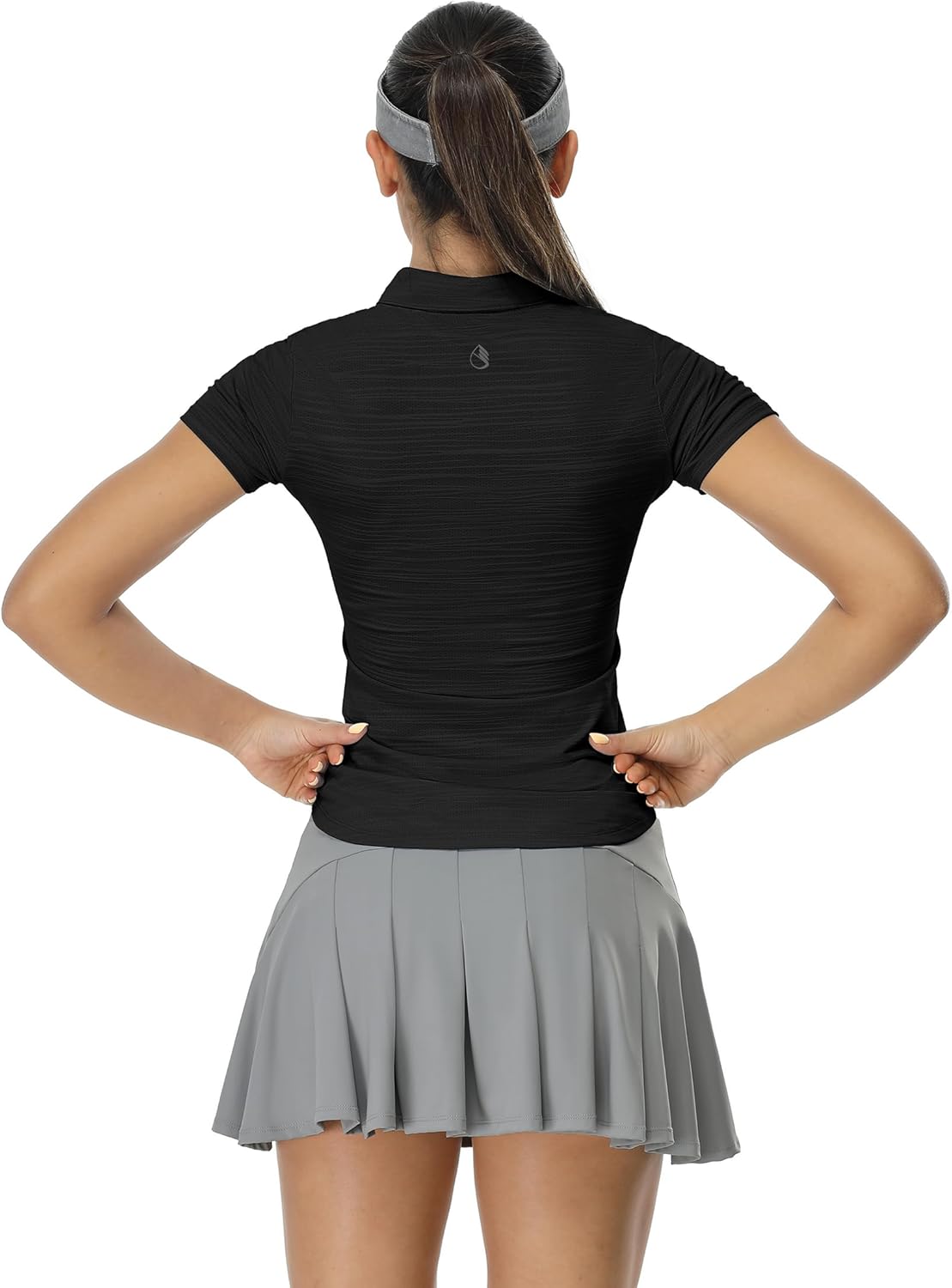 icyzone Women's Slim Fit Golf Polo Shirts Collared Short Sleeve Workout Shirt Tennis Exercise T-Shirts - Image 3