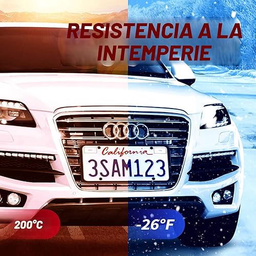 Miniatura 5 de Aujen Marcos de silicona para matrícula, paquete de 2 soportes negros de apertura lateral con fácil instalación, cubierta de matrícula sin