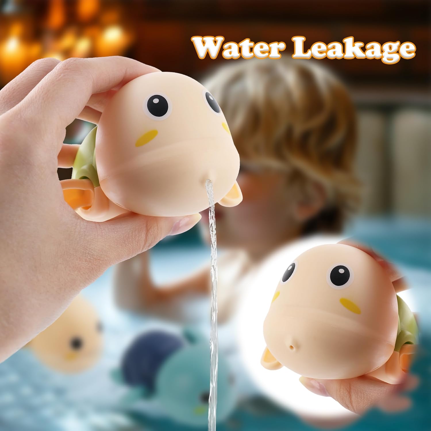 Bath Toys, Bath Toys for Kids Ages 1-3, Swimming Turtle Wind Up Set, Water Play for Baby, Bathtub Time Fun, Infant Toddler Swimming Turtles, 3 Pack