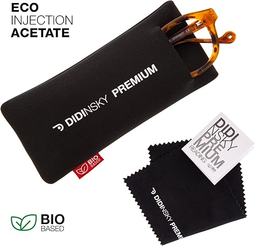 Miniatura 5 de READING GLASSES Lectores unisex con bloqueo de luz azul. Monturas de acetato, patillas flexibles y lentes antirreflectantes - DINATIONAL