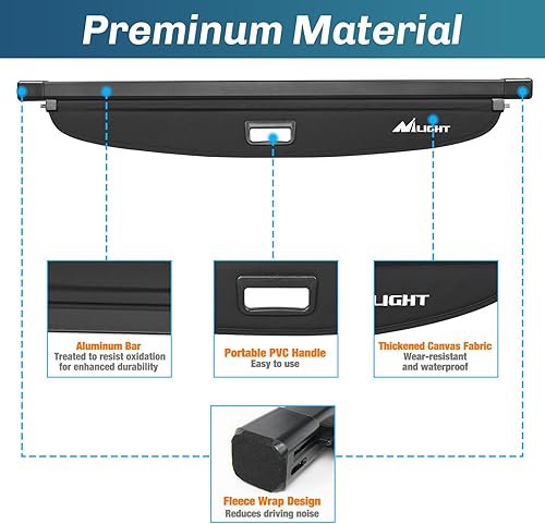 Vista 41 de Nilight Cubierta de carga para maletero para Toyota RAV4, accesorios 2013 2014 2015 2016 2017 2018, cubierta de seguridad retráctil para carga