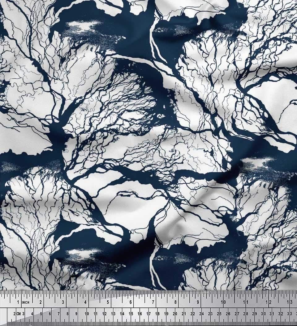 Soimoi Rayon Fabric Landscape & Tree Shirting Print Fabric by The Meter 56 Inch Wide-image-24