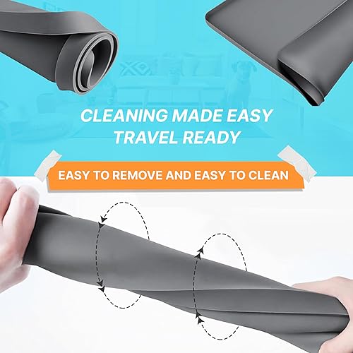 Miniatura 4 de Skywin Alfombrilla de silicona para jaula de perro de repuesto para mascotas, bandeja de 28 x 42 pulgadas, compatible con jaula de perro Midwest,