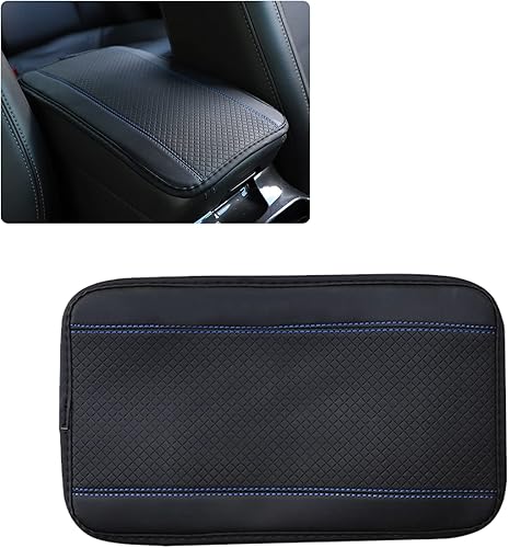 Miniatura 1 de TimNas Paquete de 1 funda de consola central para automóvil alfombrilla universal para reposabrazos de cuatro estaciones cubierta de cuero de fibra