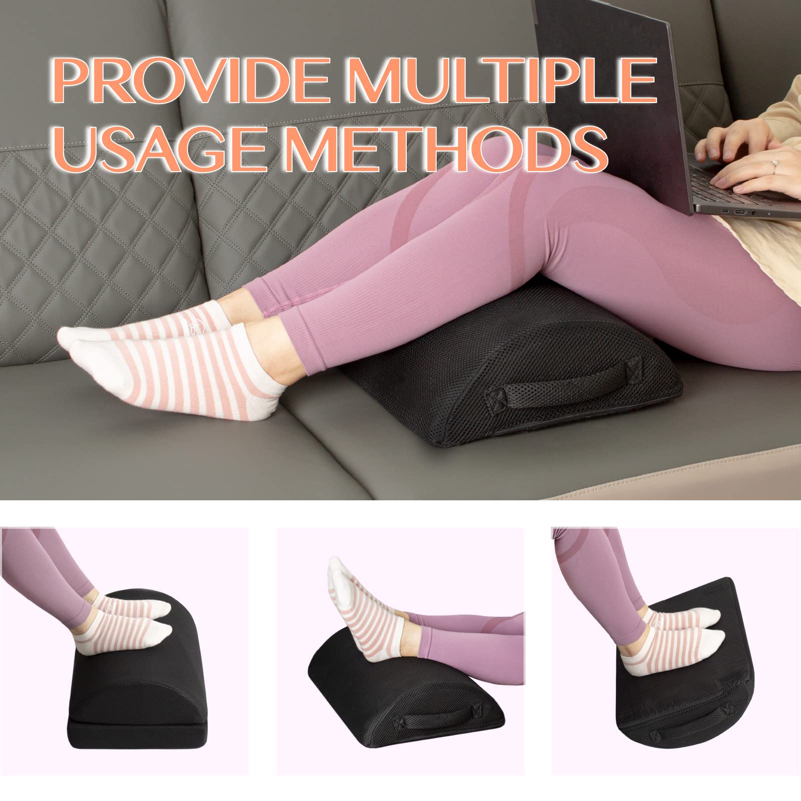 Ximoon Foot Rests for Under Desk at Work, Adjustable Foot Stool with