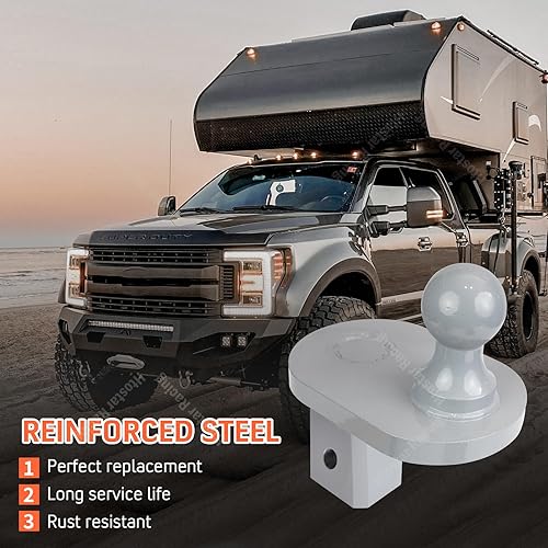 Miniatura 3 de Extensor de bola de enganche de remolque de cuello de cisne de 4 pulgadas para 2-516 pulgadas, compatible con agujeros de 2-12 compatible con B y W