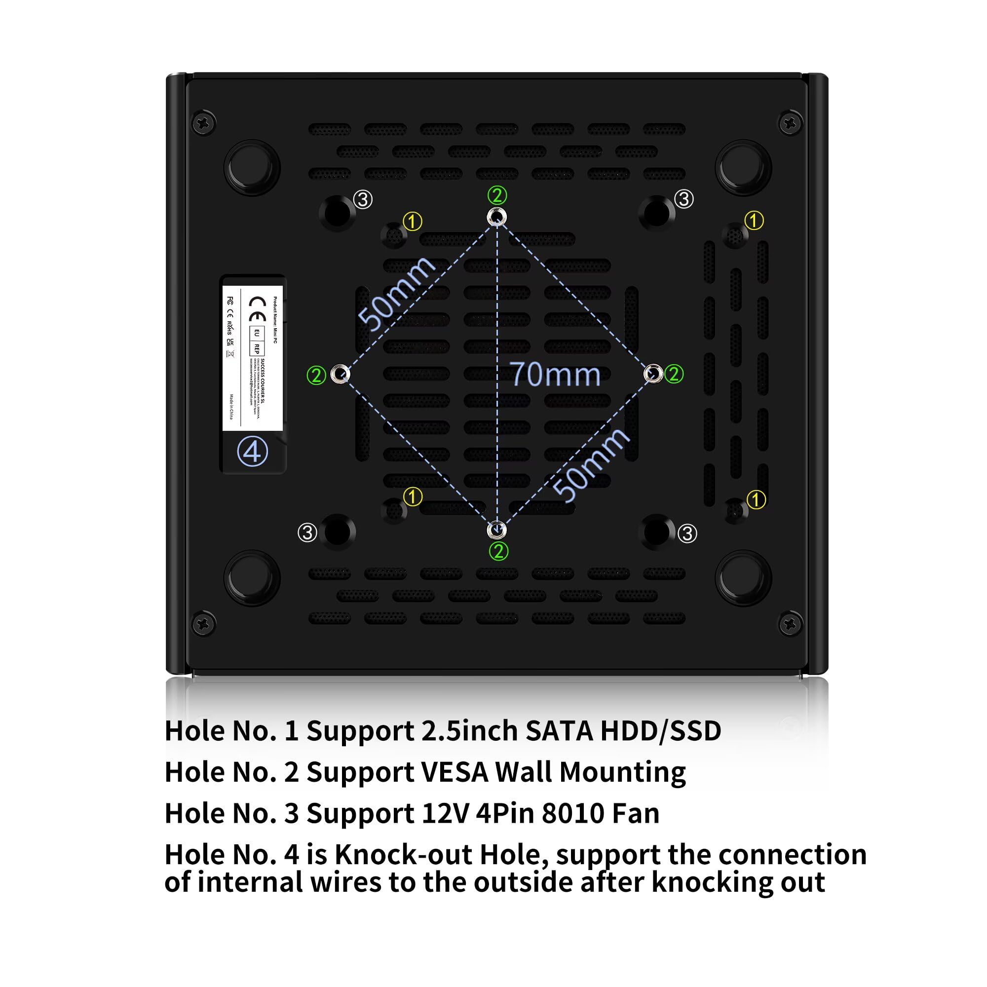 S2 Mini PC N150 10GBE SFP+, Firewall Appliance Micro Büro Hardware, DDR5 8GB RAM 128GB SSD, 2xi226V 2.5Gbit LAN, USB C, TF Card Slot, Support Proxmox OPNsense, SPK/MIC