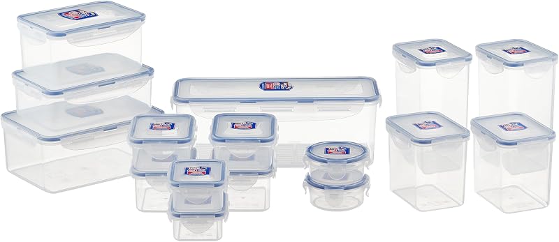 LocknLock 16-Piece Food Storage Container Set, Clear