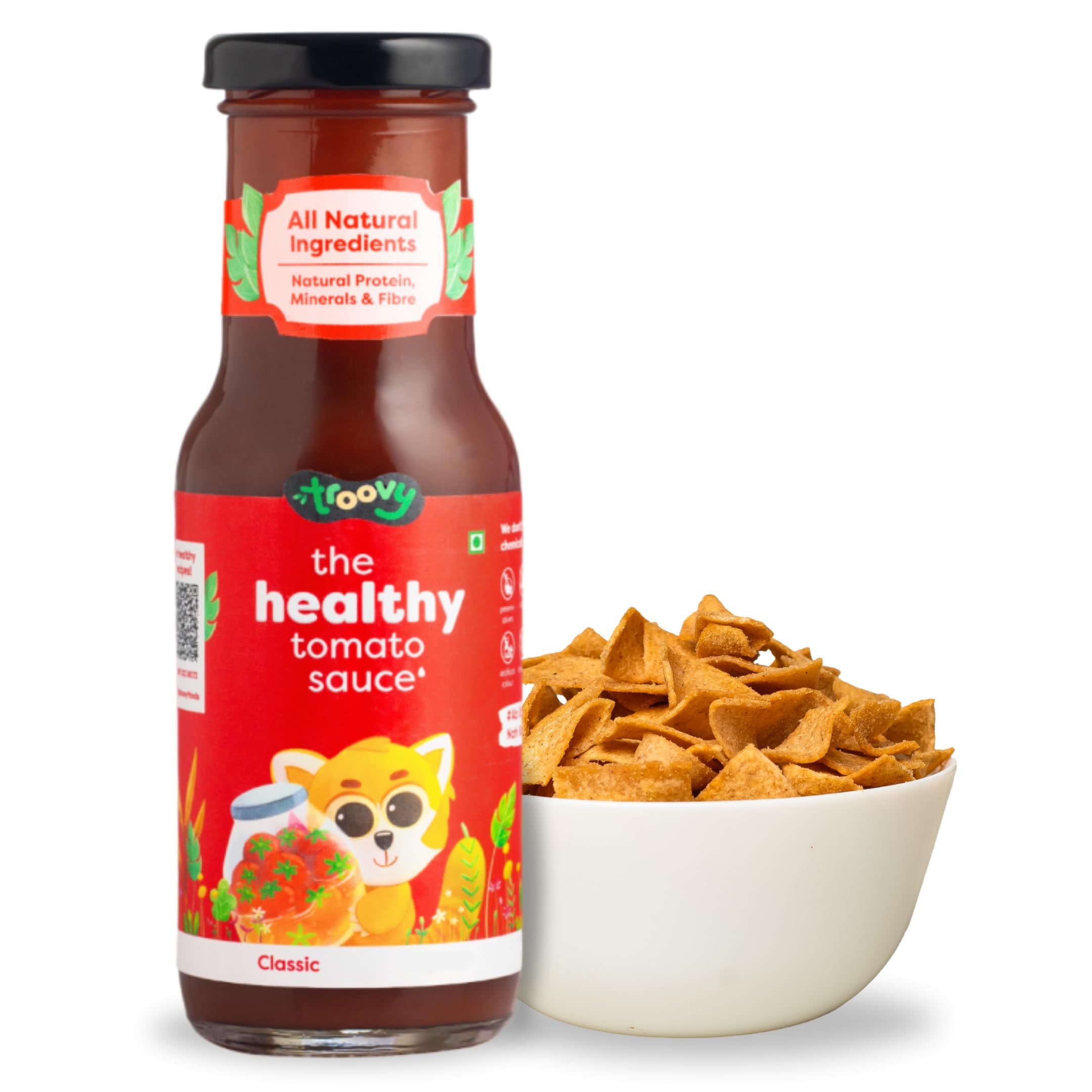 Troovy Healthy Tomato Sauce | No Processed Sugar (uses Jaggery) | 100% Chemical Free | No Preservatives | No MSG | No Sodium Benzoate | All Natural Ingredients | Contains Minerals like Iron | Tastes