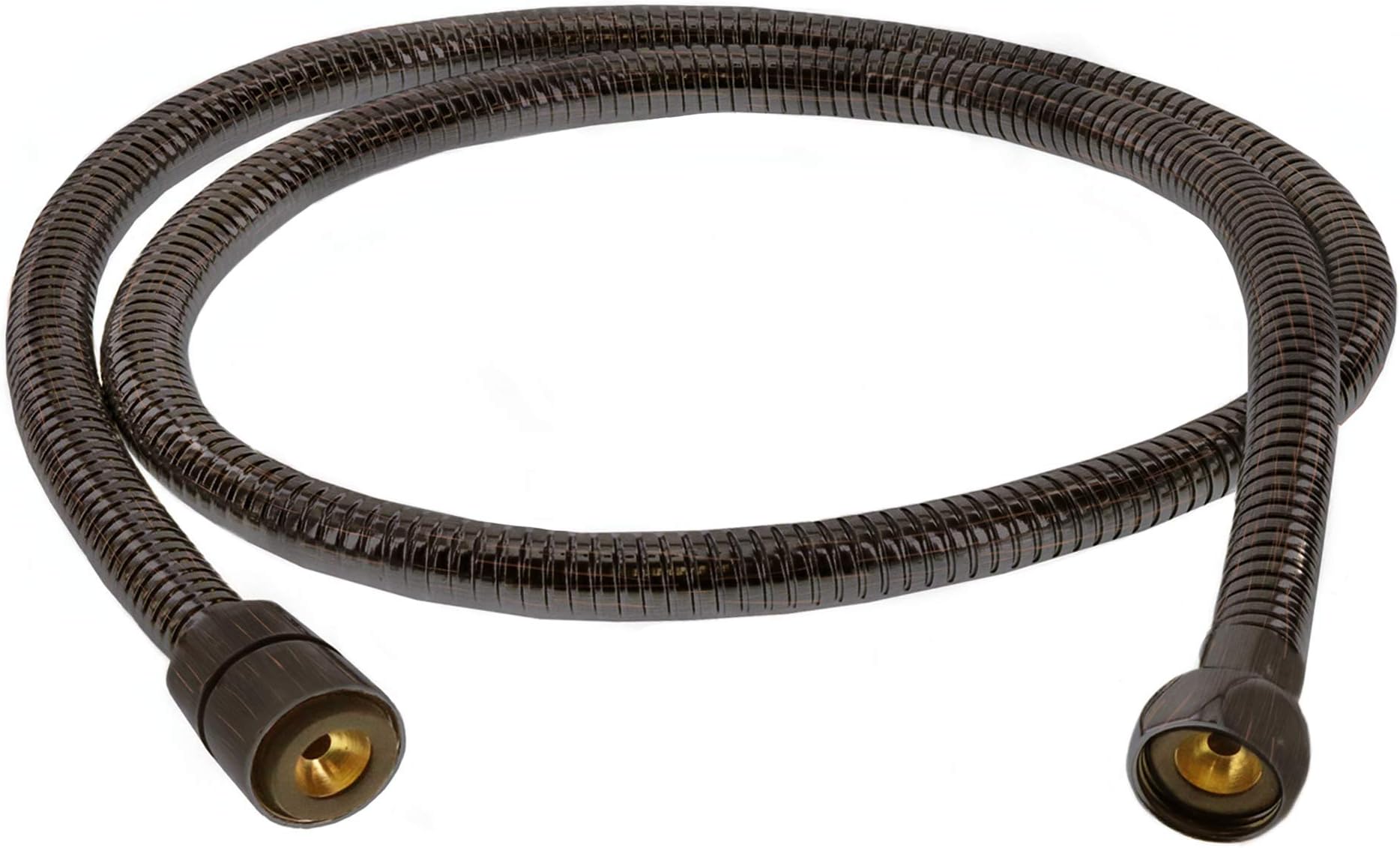 ShowerMaxxLong Double Interlock Stainless Steel 60 Inch Handheld Shower Head Hose, Solid Brass Connector, Flexible, No Twist Hose, Leak Proof, EPDM, Oil Rubbed Bronze Finish
