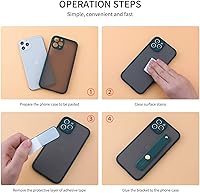 Vista 5 de Correa de agarre para teléfono celular extraíble y reutilizable, soporte telescópico para el dedo, soporte universal de silicona para teléfono y Lila